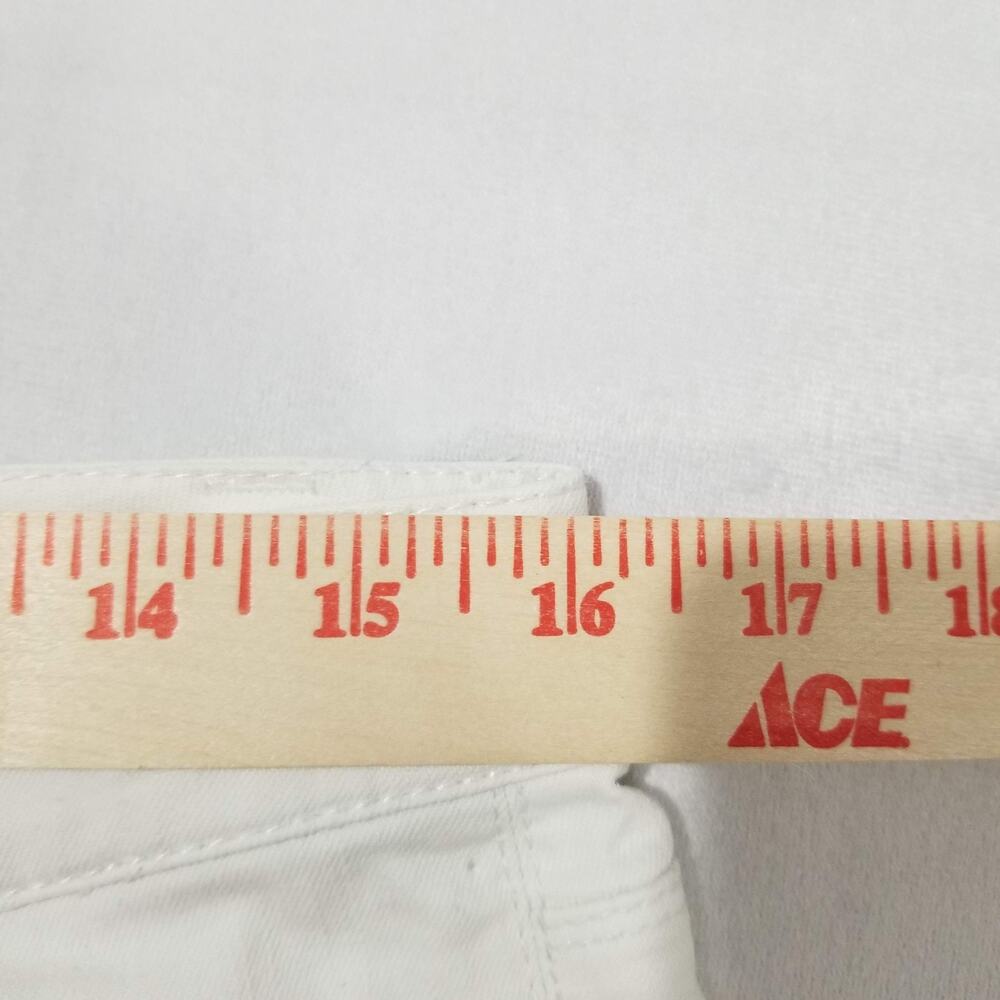 White House Black Market "Blanc" Jeans Size 8 White Cuffed Crop Embroidered - Picture 5 of 9